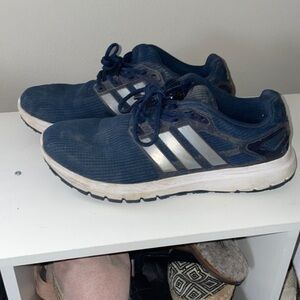 10.5 male blue adidas lace up wide sneakers
